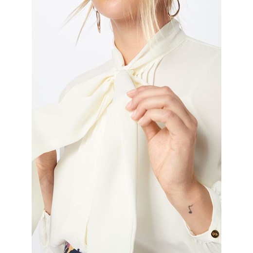 Bluzka damska biała Ralph Lauren z długimi rękawami ze sznurowanym dekoltem 