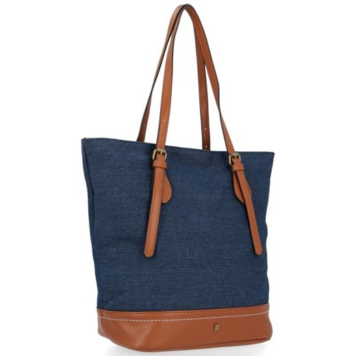 Shopper bag David Jones matowa bez dodatków elegancka duża na ramię 