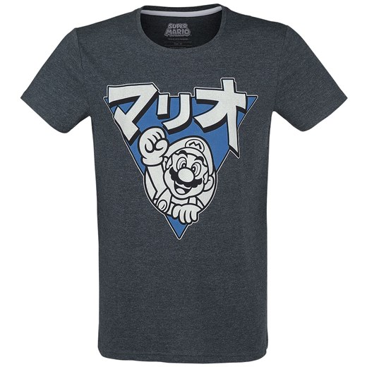 Super Mario - Mario - Japanese Triangle - T-Shirt - odcienie niebieskiego Super Mario  XXL EMP