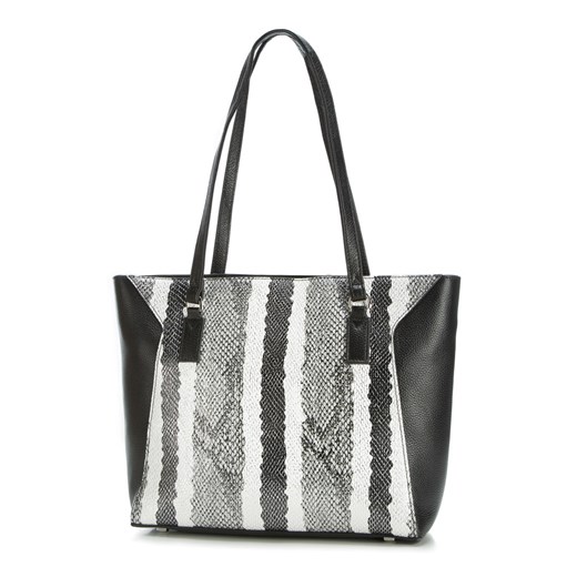 Shopper bag Wittchen z tłoczeniem młodzieżowa duża wielokolorowa skórzana