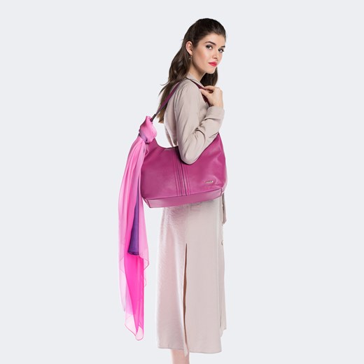 Różowa shopper bag Wittchen matowa na ramię bez dodatków duża 