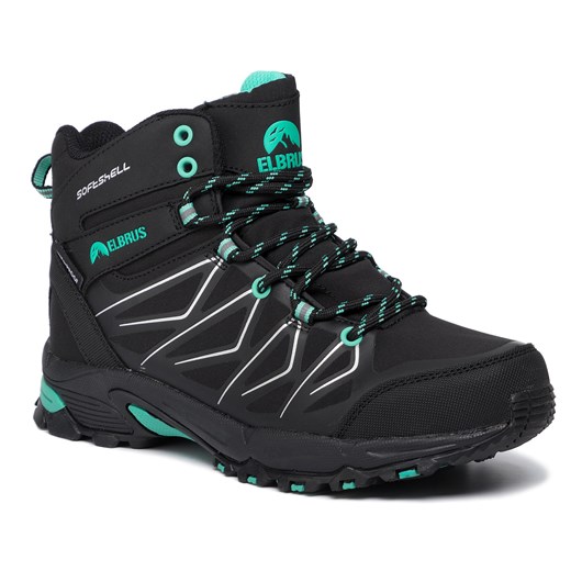 Buty trekkingowe damskie Elbrus bez wzorów sznurowane sportowe jesienne płaskie 