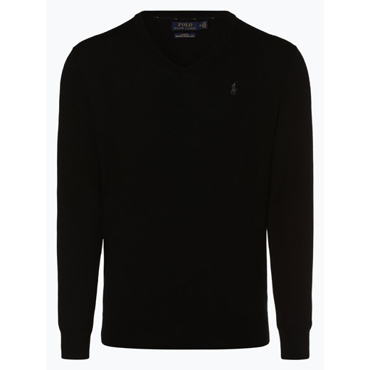 Sweter męski czarny Polo Ralph Lauren zimowy bez wzorów 