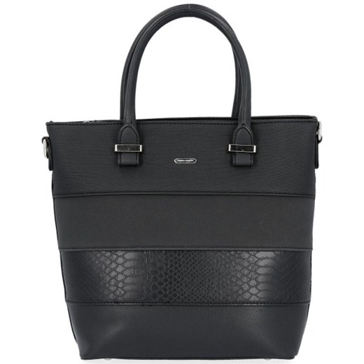 Shopper bag David Jones czarna do ręki elegancka matowa bez dodatków średnia 