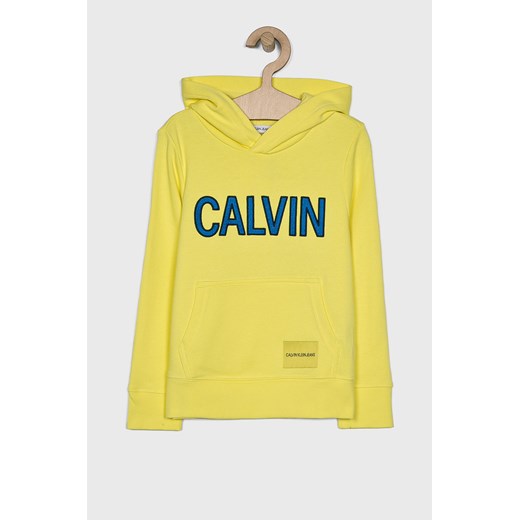 Bluza chłopięca Calvin Klein wiosenna żółta w nadruki 
