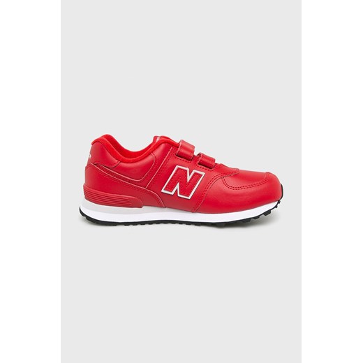 Buty sportowe dziecięce New Balance skórzane czerwone na rzepy 
