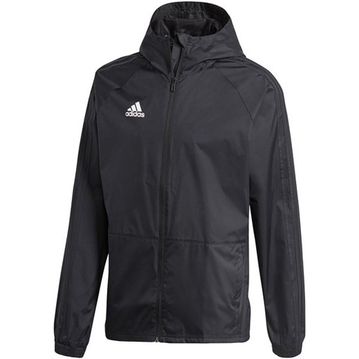 Granatowa kurtka sportowa Adidas bez wzorów z poliestru 