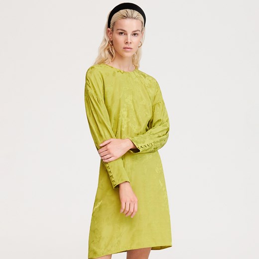 Reserved - Sukienka z żakardowym wzorem - Zielony  Reserved 36 