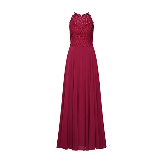 Luxuar sukienka czerwona z dekoltem halter maxi na bal 