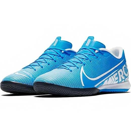 Buty sportowe męskie Nike Football mercurial niebieskie na wiosnę sznurowane ze skóry 