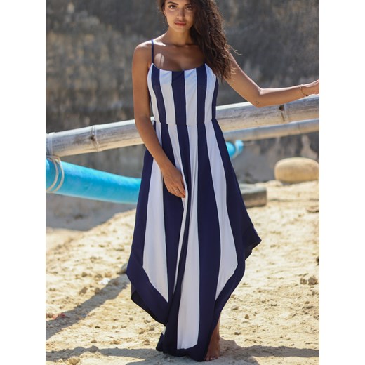 Sukienka Elegrina oversize'owa na ramiączkach na plażę z elastanu maxi 
