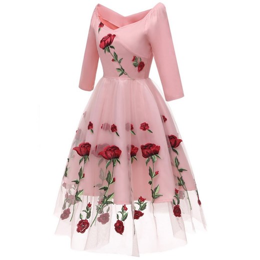Sukienka Elegrina w kwiaty mini 