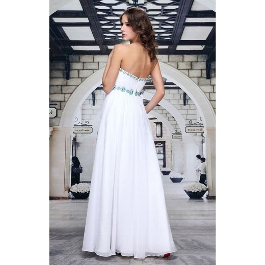 Sukienka Elegrina balowe na karnawał gorsetowa biała 
