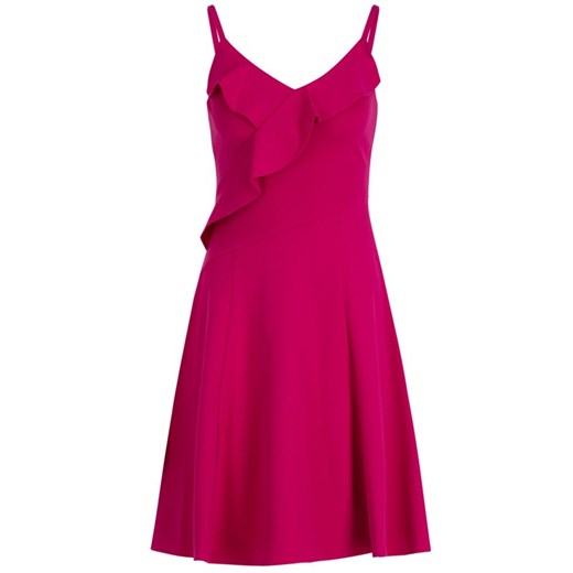 Sukienka różowa Dkny bez wzorów z dekoltem w serek na ramiączkach mini 