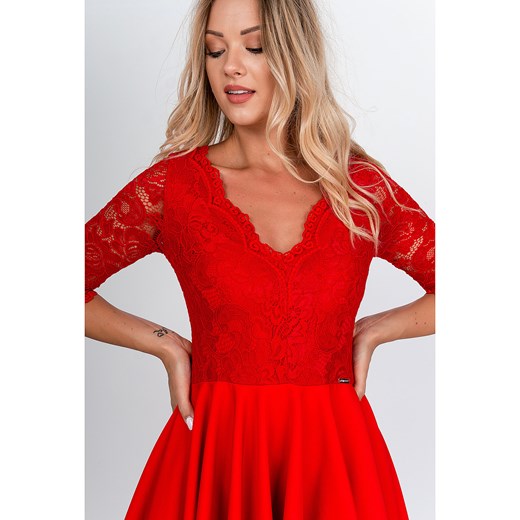 Czerwona sukienka Zoio elegancka 
