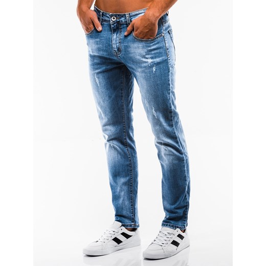 Niebieskie jeansy męskie Edoti.com casual 