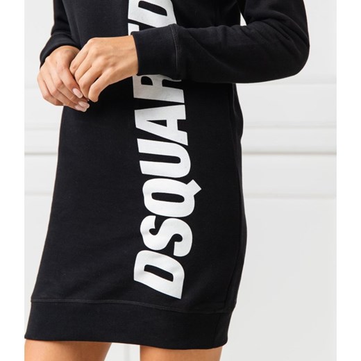 Sukienka Dsquared2 z okrągłym dekoltem prosta mini casualowa 