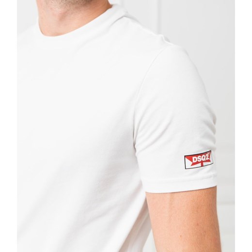 Dsquared2 t-shirt męski biały z krótkim rękawem gładki 