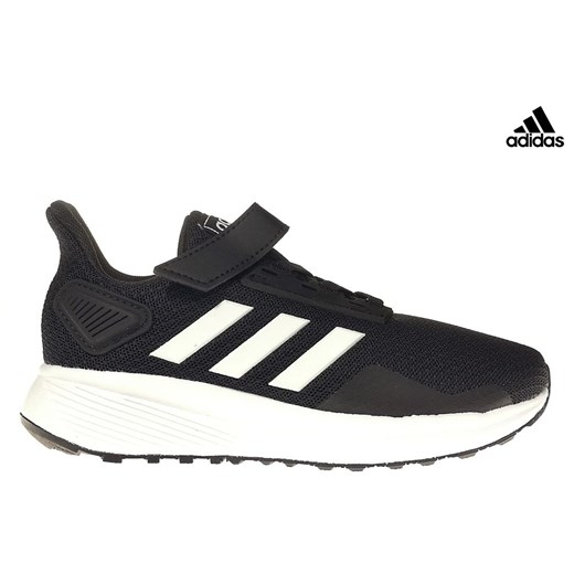 Czarne buty sportowe dziecięce Adidas na rzepy skórzane 