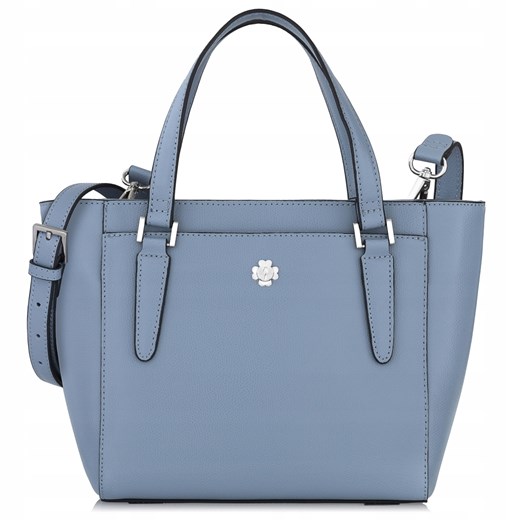 Shopper bag niebieska Ochnik duża na ramię bez dodatków elegancka 