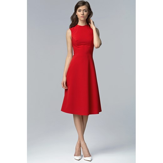 Czerwona elegancka sukienka MIDI