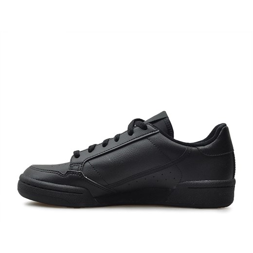 Buty sportowe damskie Adidas płaskie gładkie czarne sznurowane ze skóry 