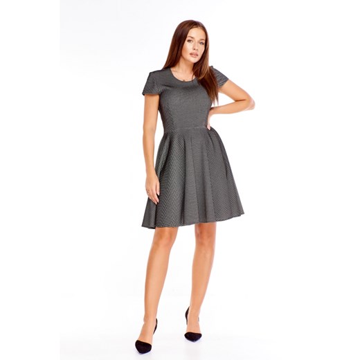 Sukienka Martex bez wzorów rozkloszowana mini elegancka