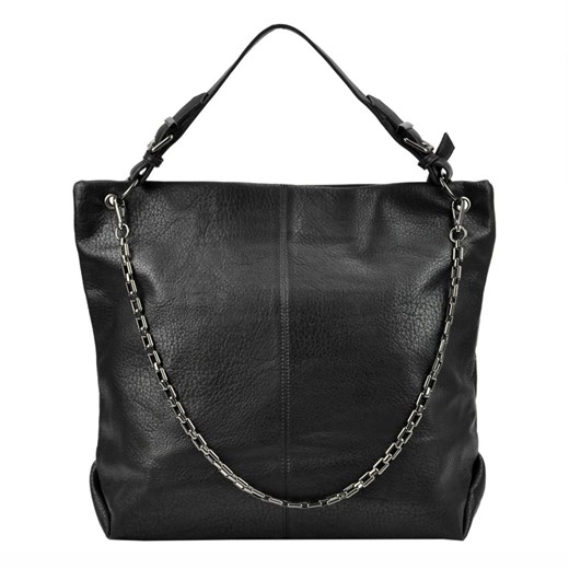 Shopper bag czarna Lookat matowa na ramię elegancka z breloczkiem 