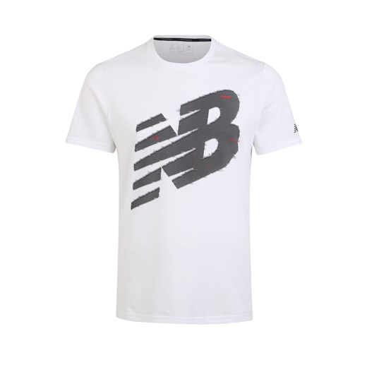 Koszulka sportowa New Balance biała w nadruki 