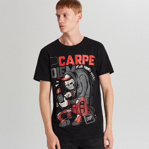 Cropp - Koszulka Carpe diem - Czarny Cropp  XL 