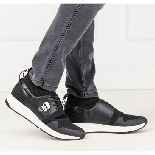 Karl Lagerfeld Sneakersy VEKTOR Mid Knit Ikon Runner | z dodatkiem skóry  Karl Lagerfeld 40 Gomez Fashion Store