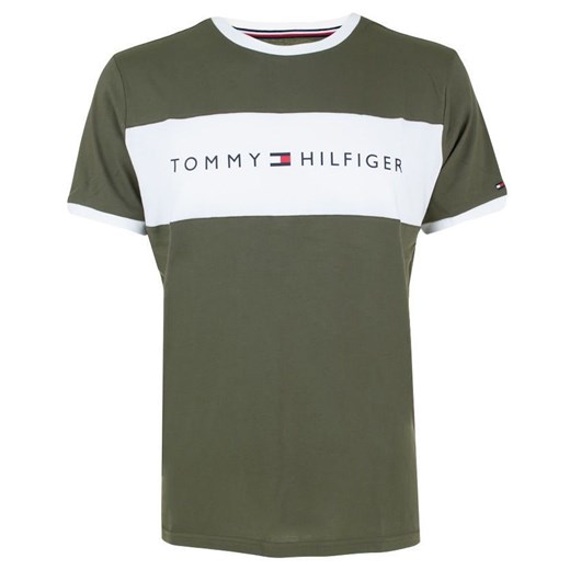 T-shirt męski zielony Tommy Hilfiger z krótkim rękawem młodzieżowy 
