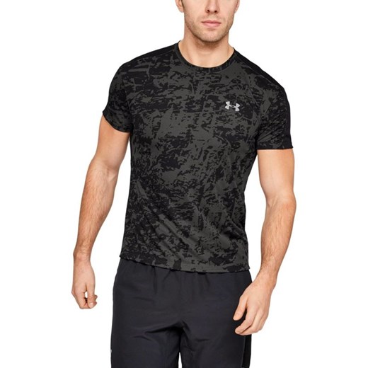 Czarna koszulka sportowa Under Armour w abstrakcyjnym wzorze 