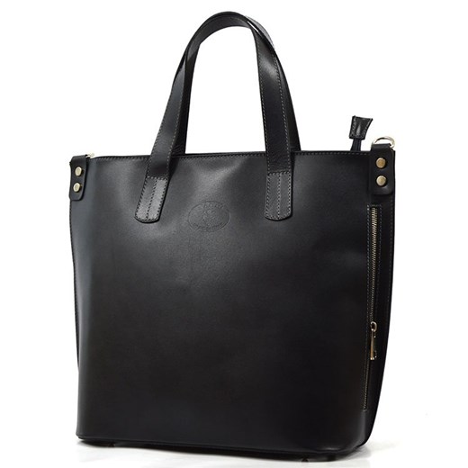 Shopper bag Vera Pelle matowa elegancka mieszcząca a4 bez dodatków 