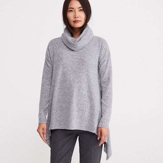 Reserved - Asymetryczny sweter z golfem - Jasny szary  Reserved M 