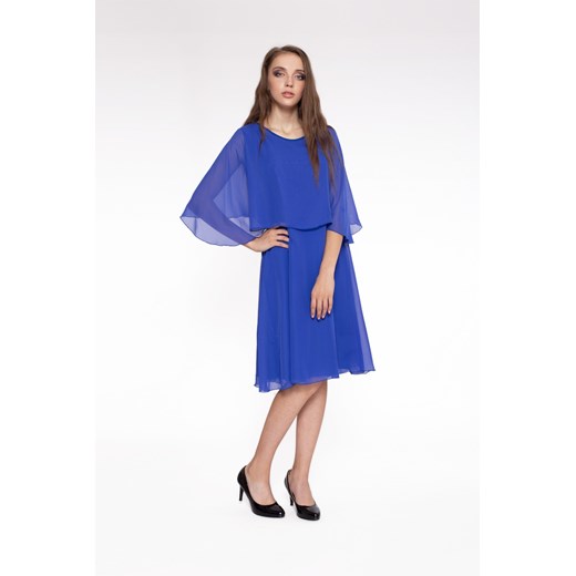Sukienka 4myself niebieska midi z długimi rękawami 