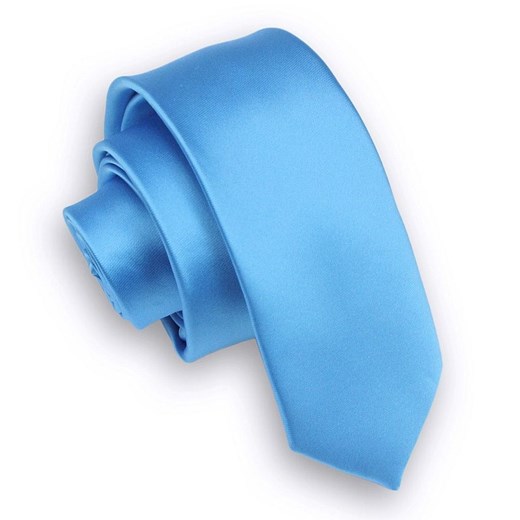 Jasny Niebieski Stylowy Krawat (Śledź) Męski -ALTIES- 5 cm, Wąski, Gładki KRALTStani0282 ze sklepu JegoSzafa.pl w kategorii Krawaty - zdjęcie 73931809