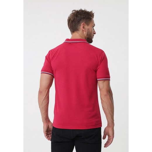 T-shirt męski Born2be czerwony z krótkim rękawem casualowy 