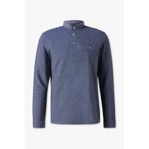 T-shirt męski niebieski Westbury Premium bez wzorów z długim rękawem 
