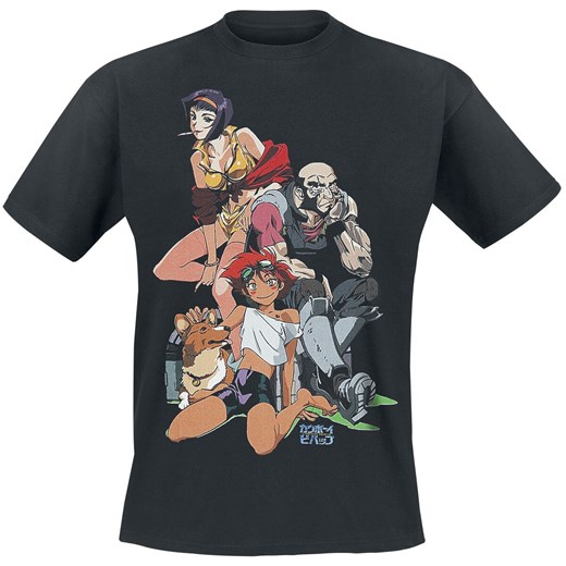 Czarny t-shirt męski Cowboy Bebop z krótkim rękawem 