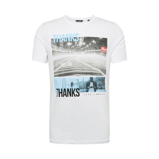 T-shirt męski Only & Sons biały z krótkimi rękawami 
