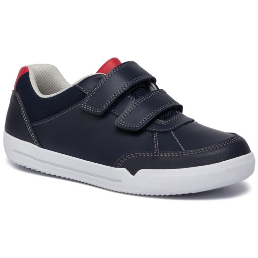 Sneakersy CLARKS - Emery Sky K 261455397 Navy Leather  Clarks 33.5 eobuwie.pl