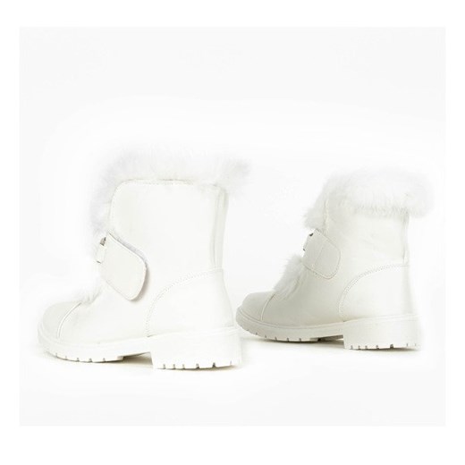 Buty zimowe dziecięce Royalfashion.pl białe z klamrą 
