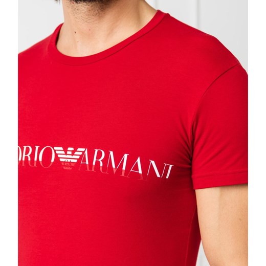 T-shirt męski Emporio Armani z krótkim rękawem z napisami 