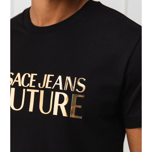 T-shirt męski Versace Jeans z krótkimi rękawami z napisami 