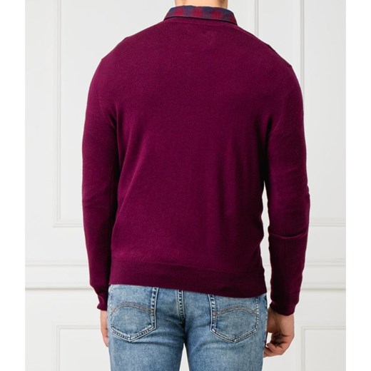 Czerwony sweter męski Polo Ralph Lauren z dekoltem w serek 