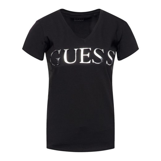 Czarna bluzka damska Guess z krótkim rękawem 