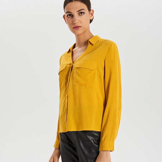 Żółta koszula damska Cropp z wiskozy 