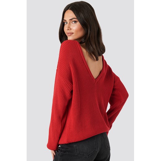 Sweter damski czerwony NA-KD 