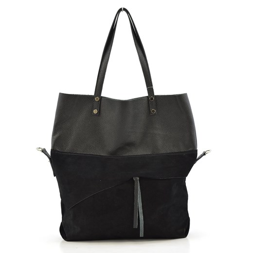 Shopper bag Vera Pelle matowa na ramię duża elegancka 